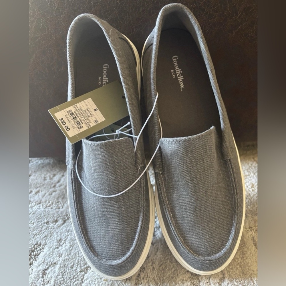 NWT Goodfellow & Co Mens Gabe Canvas Pull On Sneakers 89470792 Gray 8